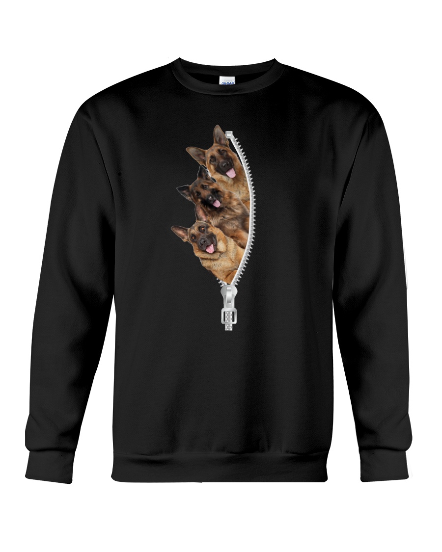 German Shepherd zip Crewneck Sweatshirt