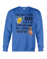 Staffie and Beer 0610 Crewneck Sweatshirt thumbnail