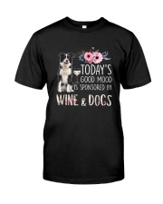Border collie and wine 1009 Classic T-Shirt front