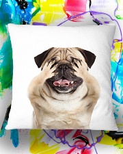 Pug No See 1409 Square Pillowcase aos-pillow-square-front-lifestyle-17