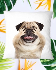 Pug No See 1409 Square Pillowcase aos-pillow-square-front-lifestyle-29