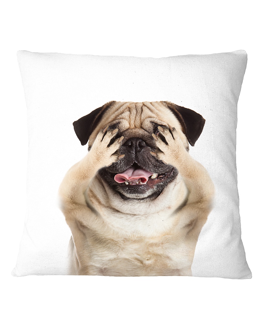 Pug No See 1409 Square Pillowcase