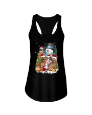 Staffie around snowman 0910 Ladies Flowy Tank thumbnail