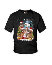 Staffie around snowman 0910 Youth T-Shirt thumbnail