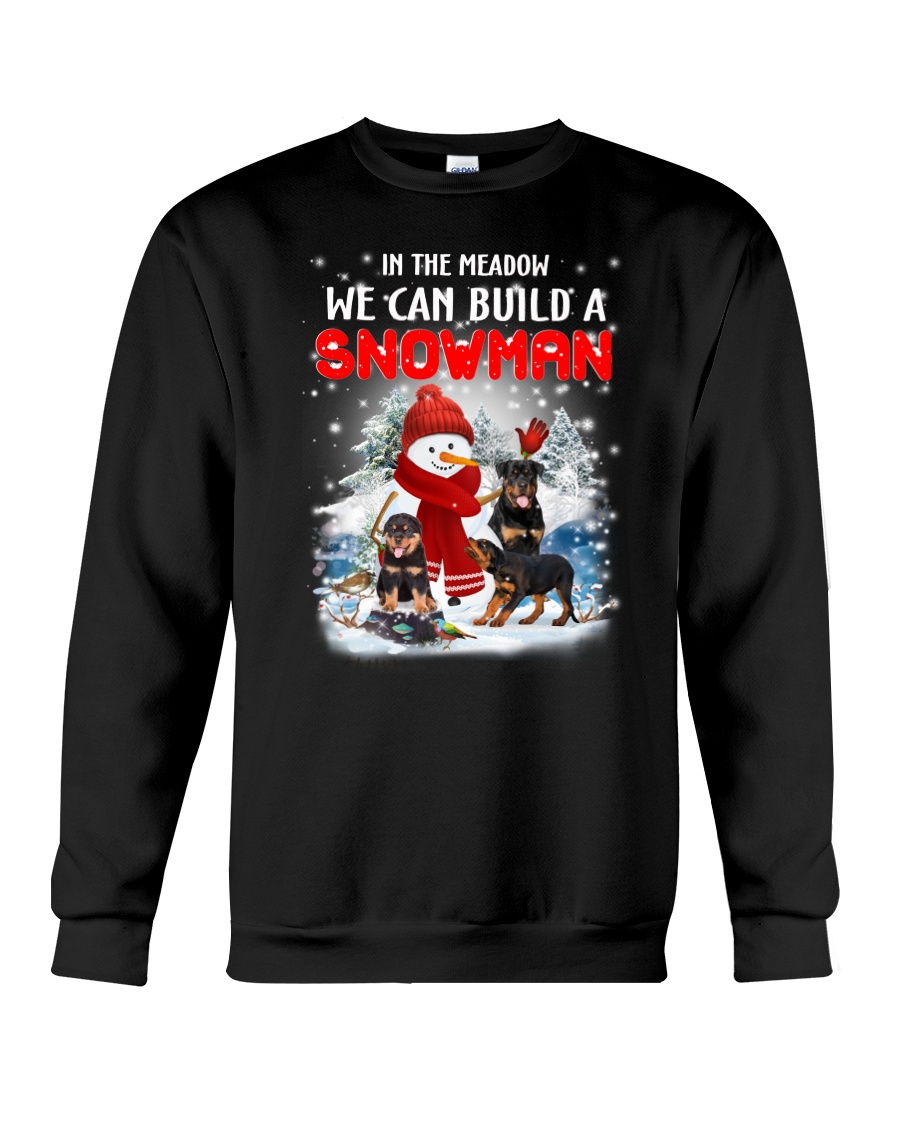 Rottweiler And Snowman Crewneck Sweatshirt