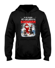 Rottweiler And Snowman Hooded Sweatshirt thumbnail