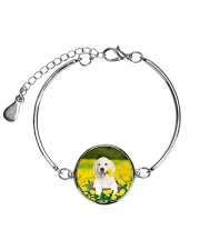Golden Retriever In Garden 0509 Metallic Circle Bracelet thumbnail