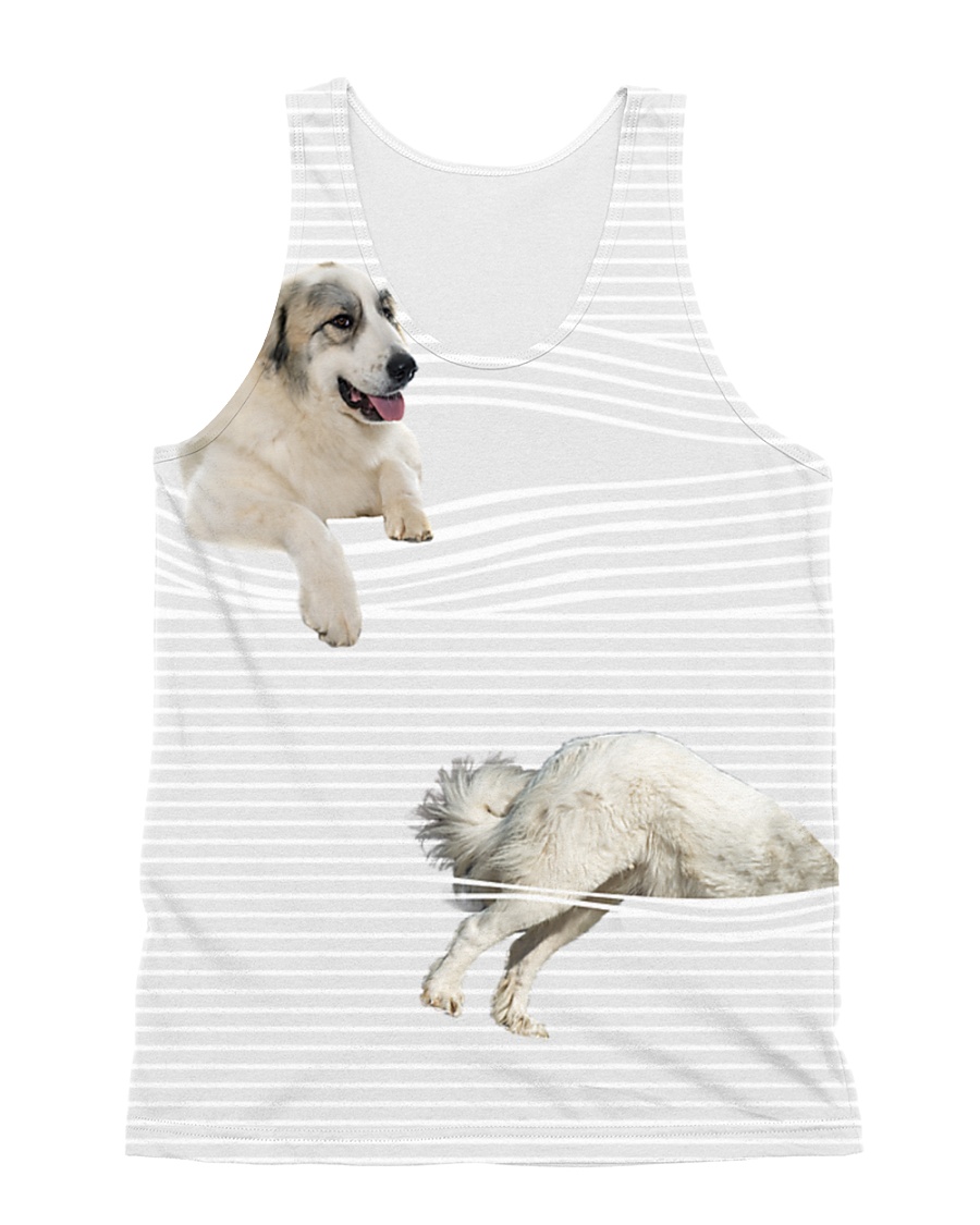 Great Pyrenees stripped All-over Unisex Tank