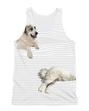 Great Pyrenees stripped All-over Unisex Tank front