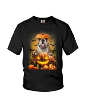 Bulldog And Pumpkin Youth T-Shirt thumbnail