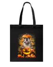 Bulldog And Pumpkin Tote Bag thumbnail