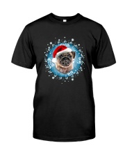 Pug and snow flower Classic T-Shirt thumbnail