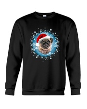Pug and snow flower Crewneck Sweatshirt thumbnail
