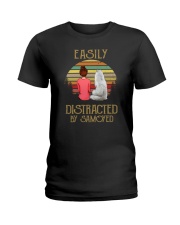 Samoyed Easily Distracted 1012 Ladies T-Shirt thumbnail