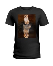 Golden Retriever Reflection Mug 1412 Ladies T-Shirt thumbnail