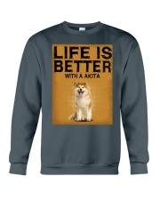 Akita life is better Crewneck Sweatshirt thumbnail