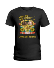 A girl and her Staffie 0709 Ladies T-Shirt thumbnail
