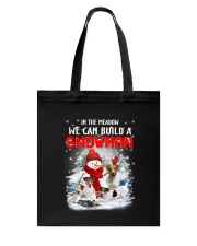 Jack Russell Terrier And Snowman Tote Bag thumbnail