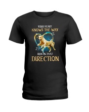 Golden Retriever and heart Ladies T-Shirt thumbnail
