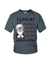 Old English Sheepdog Bed Hogging 3001 Youth T-Shirt thumbnail