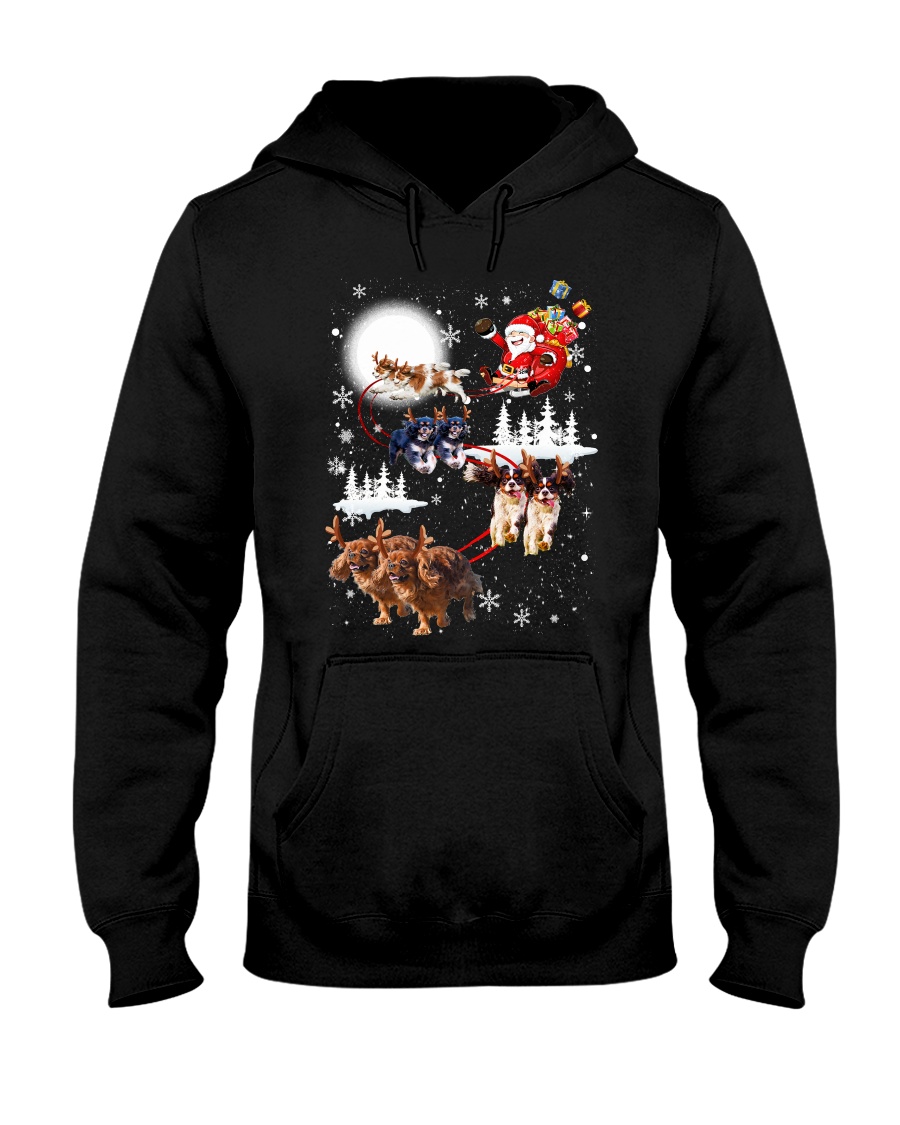 Cavalier King Charles Spaniel Reindeers Hooded Sweatshirt