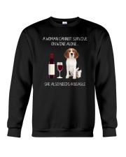 Beagle and Wine Crewneck Sweatshirt thumbnail