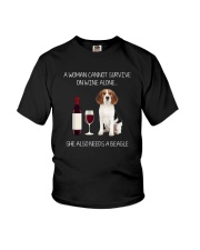 Beagle and Wine Youth T-Shirt thumbnail