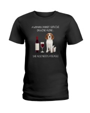 Beagle and Wine Ladies T-Shirt thumbnail
