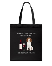 Beagle and Wine Tote Bag thumbnail