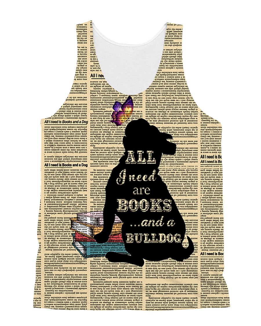 Bulldog and books 1311 All-over Unisex Tank