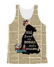 Bulldog and books 1311 All-over Unisex Tank front