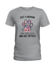 Dog And Tattoo Ladies T-Shirt thumbnail