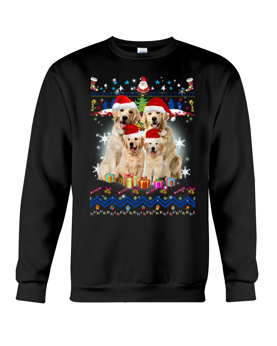 Golden Retriever Family Xmas 0210 Crewneck Sweatshirt