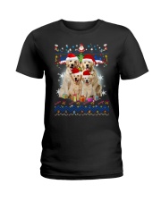 Golden Retriever Family Xmas 0210 Ladies T-Shirt thumbnail