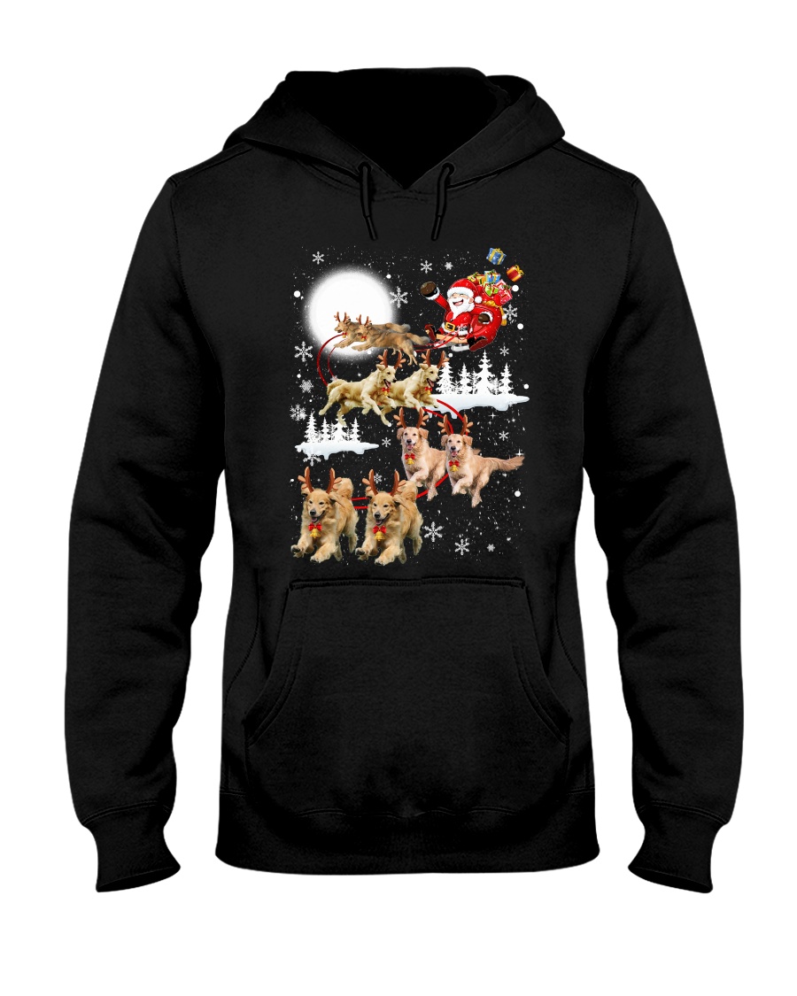 Golden Retriever Reindeers Hooded Sweatshirt