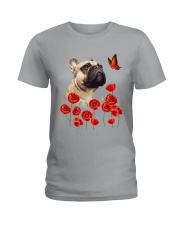French Bulldog And Flowers Ladies T-Shirt thumbnail