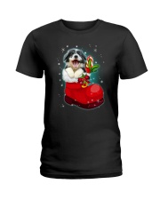 Border Collie socks christmas 0310 Ladies T-Shirt thumbnail