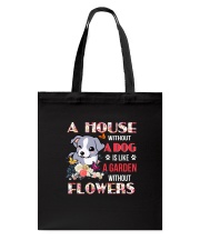 Dog and flowers Tote Bag thumbnail
