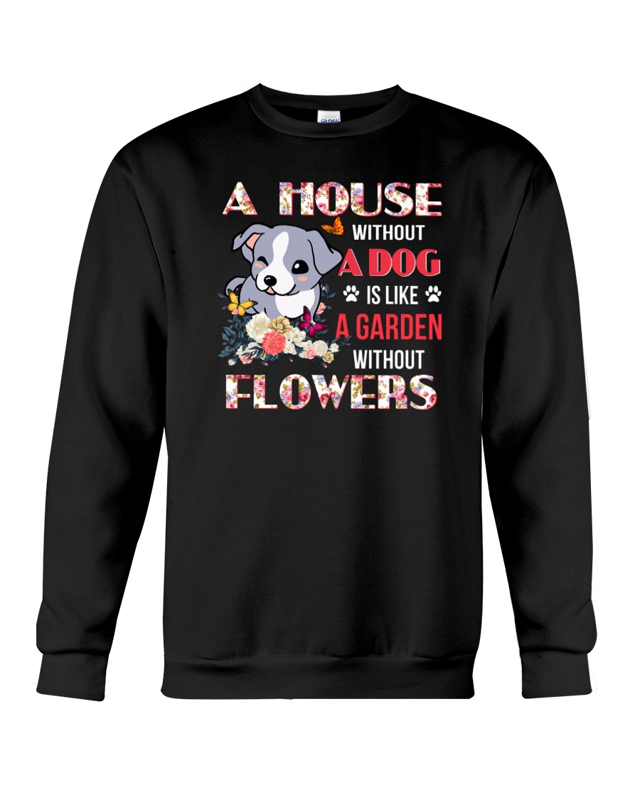 Dog and flowers Crewneck Sweatshirt
