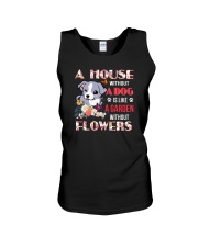 Dog and flowers Unisex Tank thumbnail