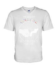 bull buddies V-Neck T-Shirt tile