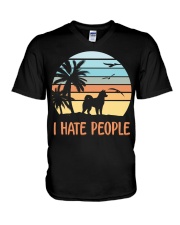i hate people V-Neck T-Shirt tile