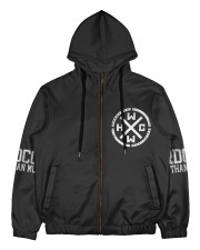 Hardcore Worldwide -All Over Print Full Zip Hoodie Men's All Over Print Full Zip Hoodie front
