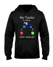 My Tractor Is Calling Blue Hooded Sweatshirt front