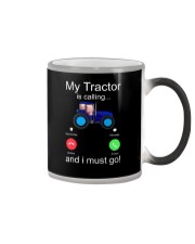 My Tractor Is Calling Blue Color Changing Mug tile