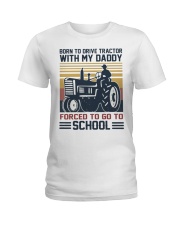 Born To Drive Tractor Ladies T-Shirt tile