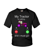 My Tractor Is Calling Violet Youth T-Shirt tile