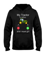 My Tractor Is Calling Yellow Hooded Sweatshirt front