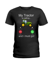 My Tractor Is Calling Yellow Ladies T-Shirt tile