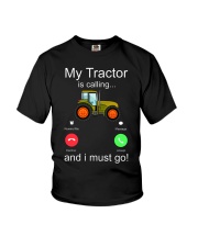 My Tractor Is Calling Red Youth T-Shirt tile